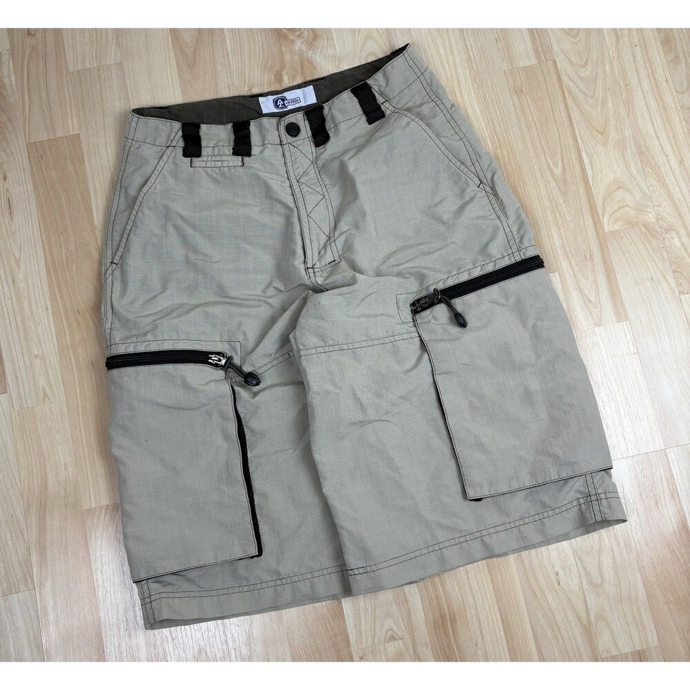 Y2K Arizona Jeans Co / Cargo Shorts / Baggy / Zipper Pockets / Long / Size 28